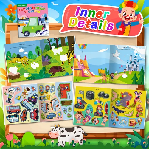 어린이용 인지 스티커, 조용한 책, DIY 손 퍼즐, 만화 생활 기술, 집중력 훈련 및 학습 장난감 