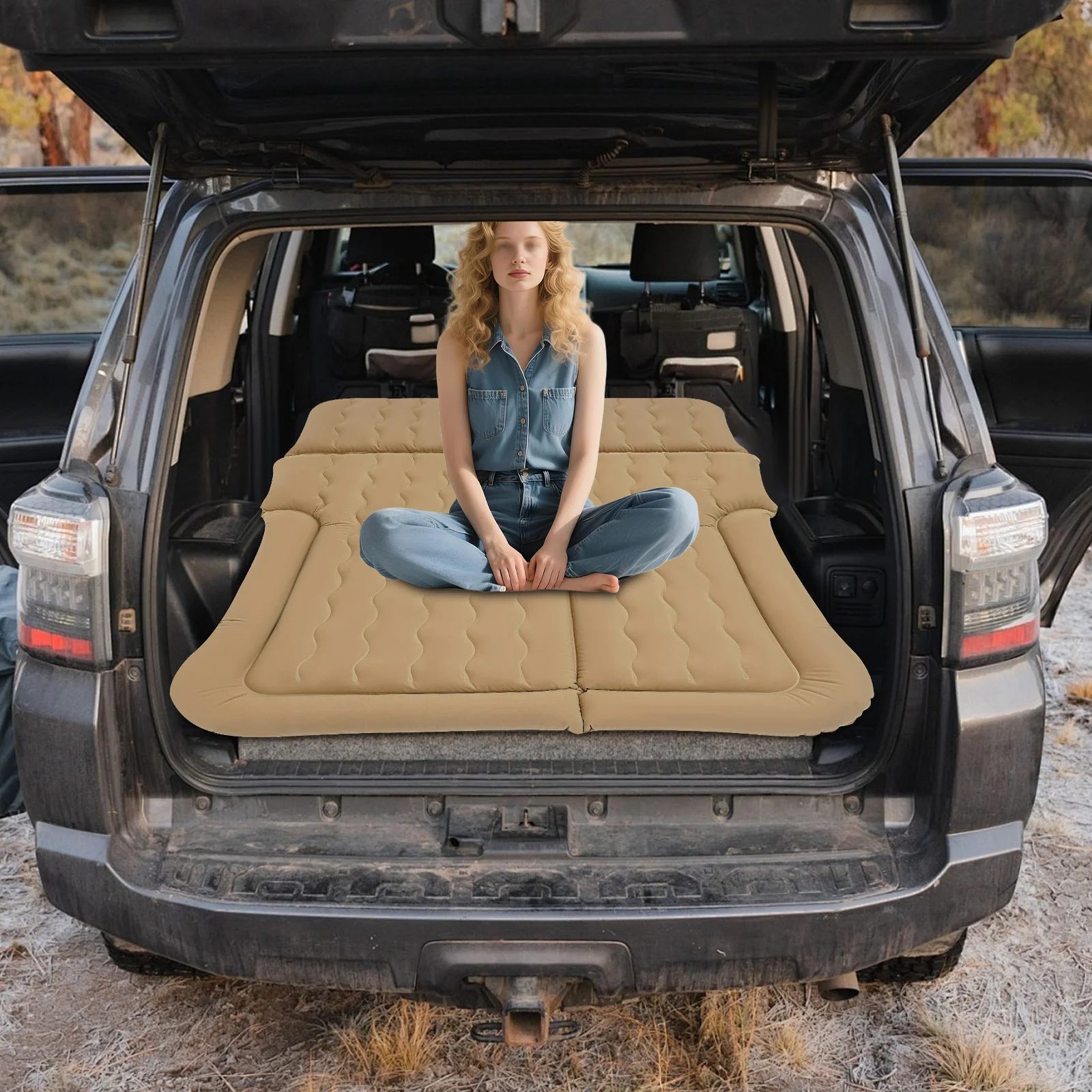 SUV Luftmatratze, Aufblasbare Auto-Matratze für SUV und Pickup, Eingebaute 12V Elektrische Luftpumpe, PVC Camping-Matratze für Roadtrips