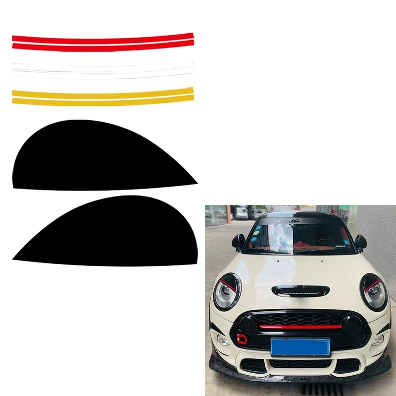 Car Headlights Eyebrows Eyelids Cover Eyelash Head Light Lamp Stickers For MINI Cooper F54 F55 F56 F57 R55 R56