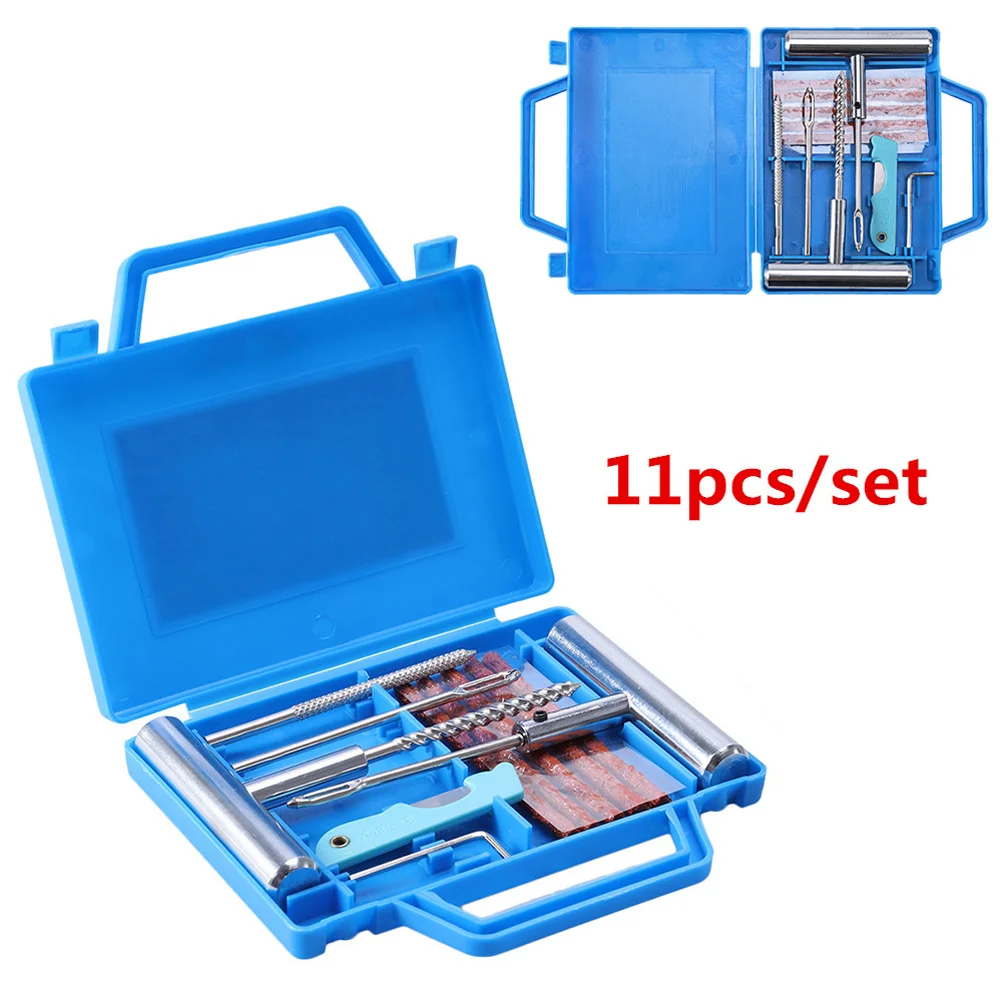 11pcs/Set Heavy Duty Tire Repair Kit Car Motorcycle Tyre Repair Kit (Random Color) motorcycle tire repair kit