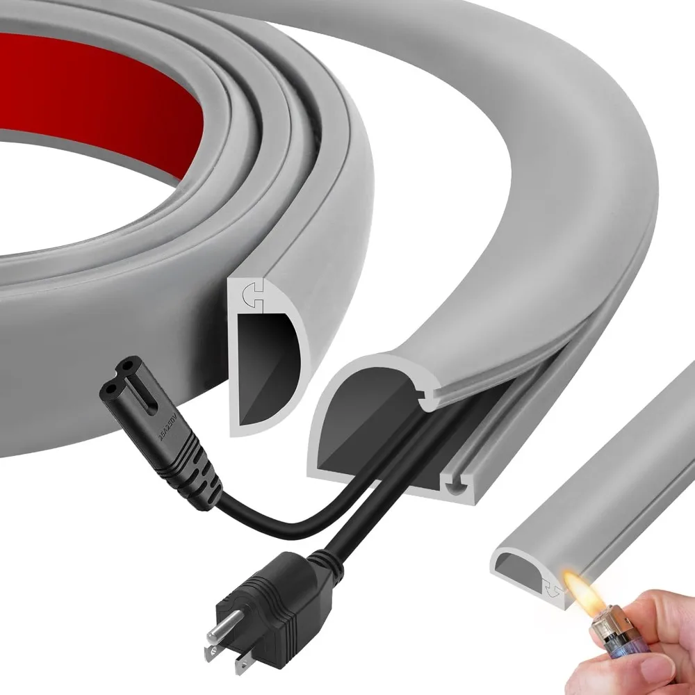 1PC Self-Adhesive Net Cable Wire Anti-Step TV And Garden Cable Flame-Retardant Cable Tray Silicone Flexible Cable Channel Cable