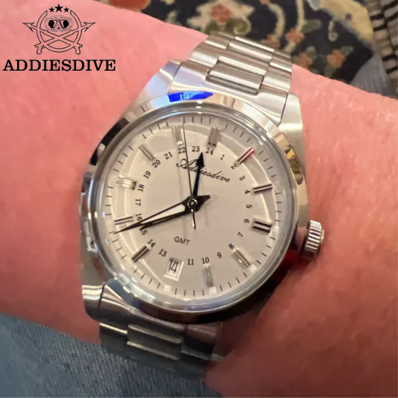 

ADDIESDIVE 36 мм AD2065 GMT Мужские роскошные часы BGW9 Super Luminous Reloj Hombre 10 бар Водонепроницаемые спортивные кварцевые наручные часы на открытом воздухе