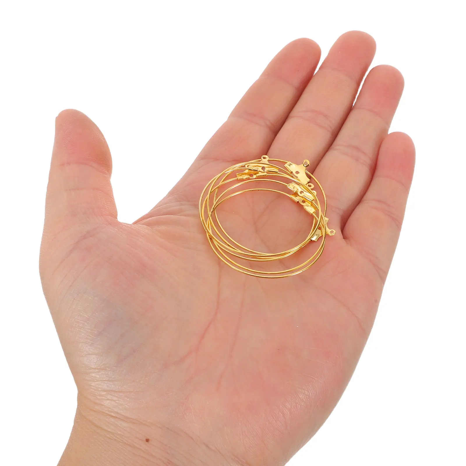 90Pcs Large Circle Earrings Findings Hoop Earrings for Women DIY Jewelry Making Accessories Round Earring Hooks Jump Rings Set