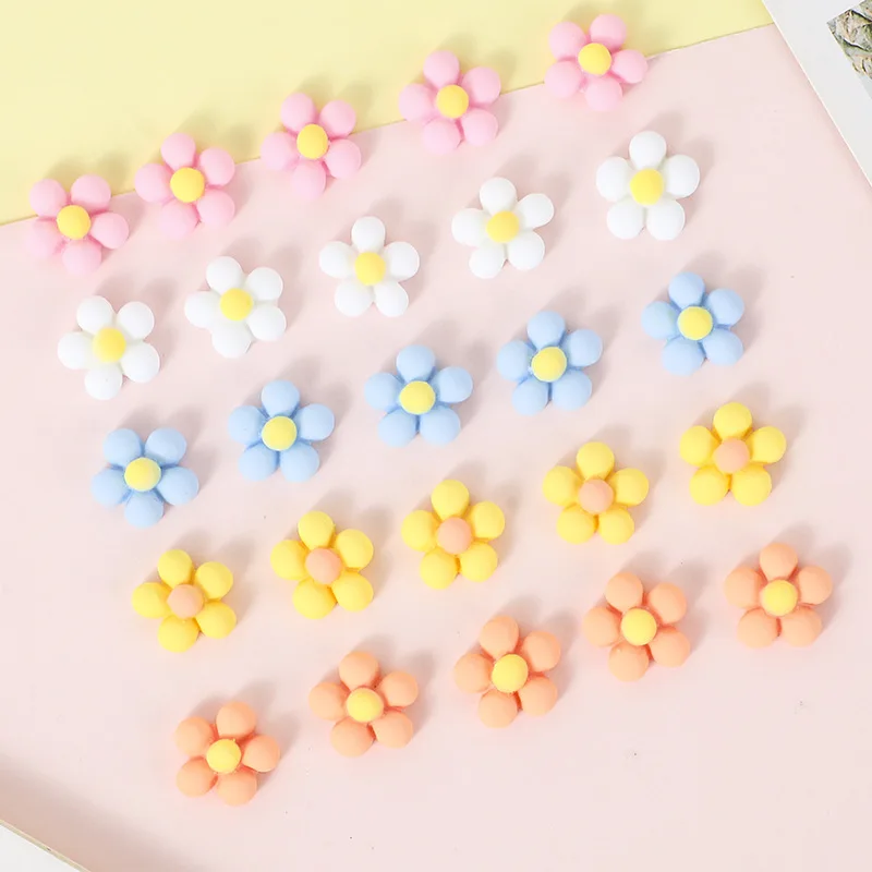 

10Pcs Colour Flower Petal Resin DIY Mobile Phone Case Flat Back Cream Glue Handwork Hair Accessories Earrings manufacture