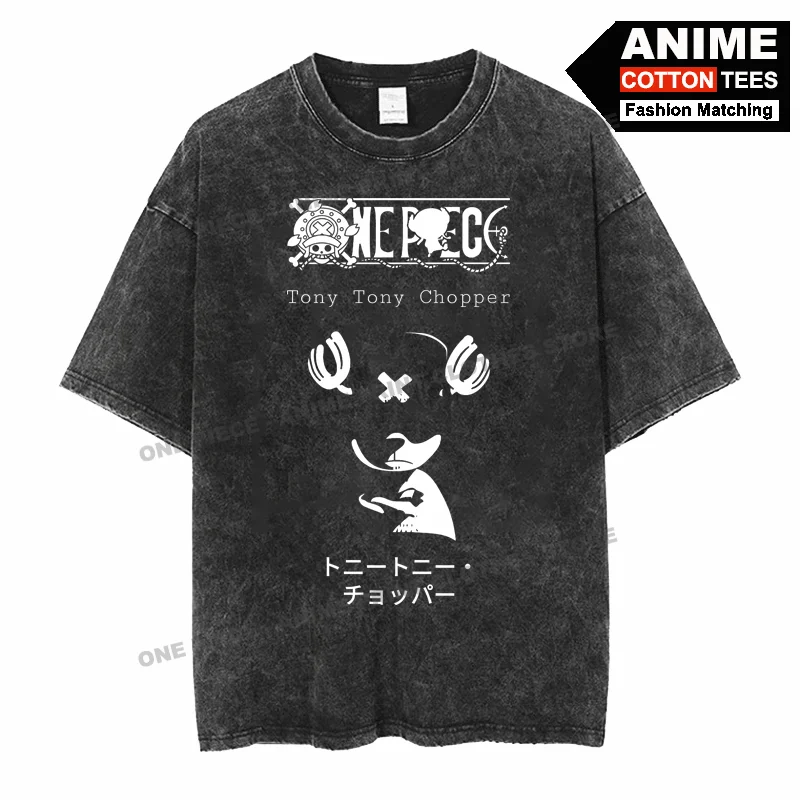 

Anime Peripheral Clothing ONE PIECE - Tony Tony Chopper Print T Shirt Street styl Men Women Short Sleeve Retro Cotton Loose Tees