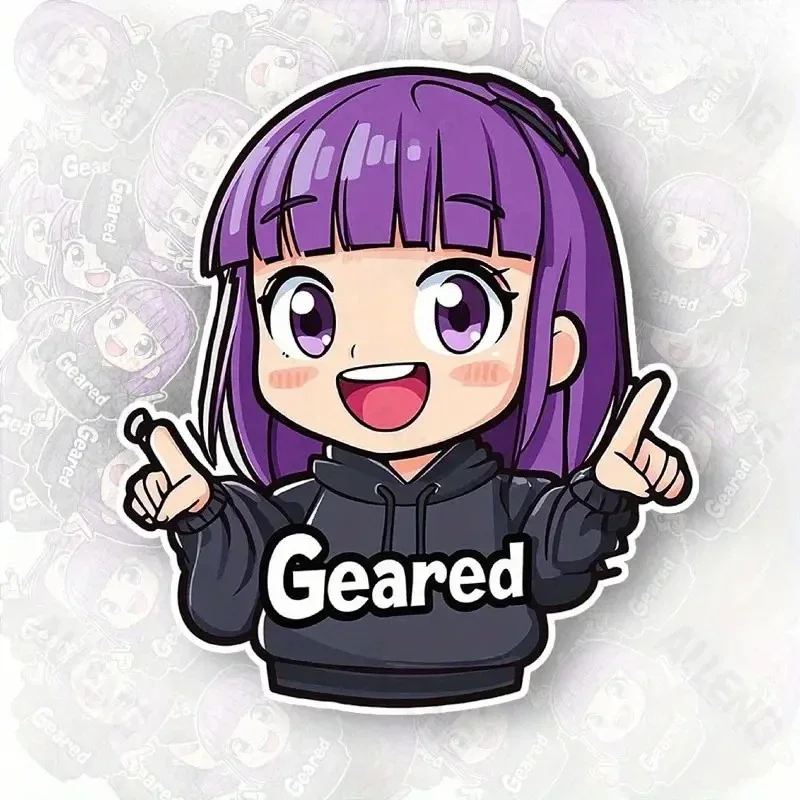 

1 шт. модная автомобильная наклейка «Geared Anime Girl», авто наклейка для автомобиля, идеально подходит для добавления любителей вашего автомобиля