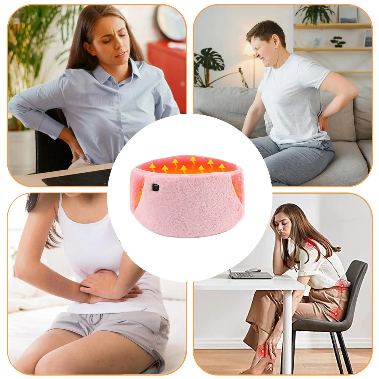 

Heated Waist Belt, USB Powered Heating Pad, Plush 2-in-1 Belt With Hand Pocket, 3 Temperature Settingsfor Relieving Menstrual