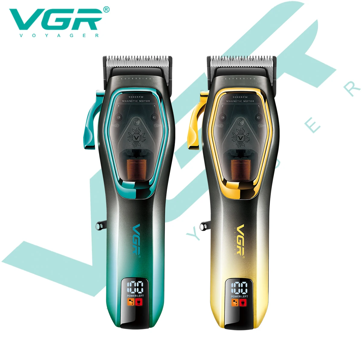 

VGR V-674 Высококачественная машинка для стрижки волос с металлическим корпусом, светодиодным цифровым дисплеем, электрическая машинка для стрижки волос с 9000 об/мин и основанием для бритья M