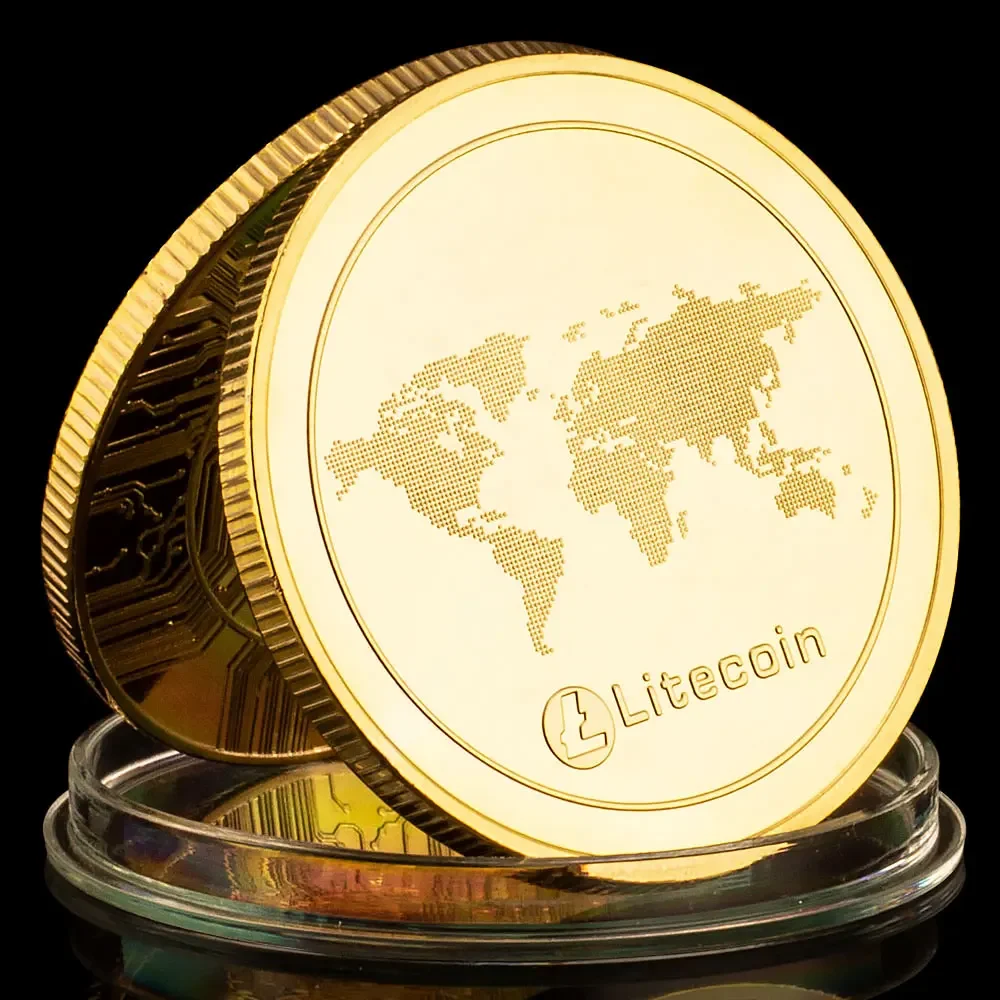 Litecoin Collectible Gold Plated Souvenir Crypto Coin Non-currency Physical Cryptocurrency Coin Litecoin Commemorative Coin