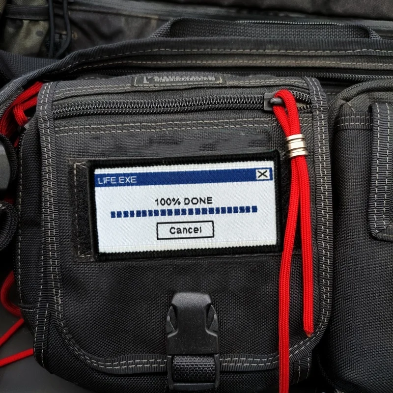 LIFE.EXE 100% تم إلغاء رقعة قماش للملابس التكتيكية المعنويات شارة هوك حلقة بقع عسكرية على ظهره ملصق #2