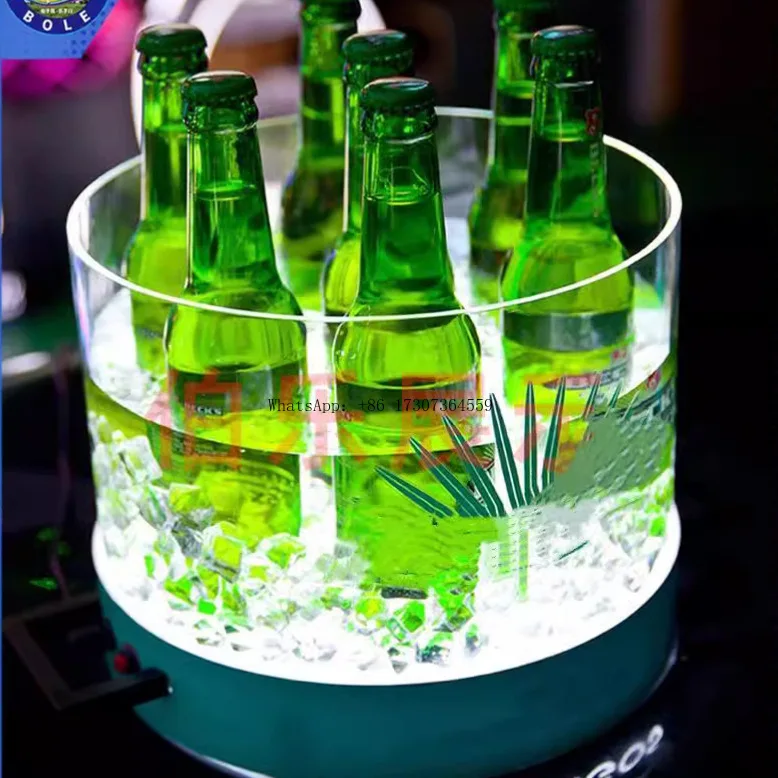

Beer basket acrylic luminous beer ice bucket, bar KTVLED wine supplies, bar luminous beer bucket