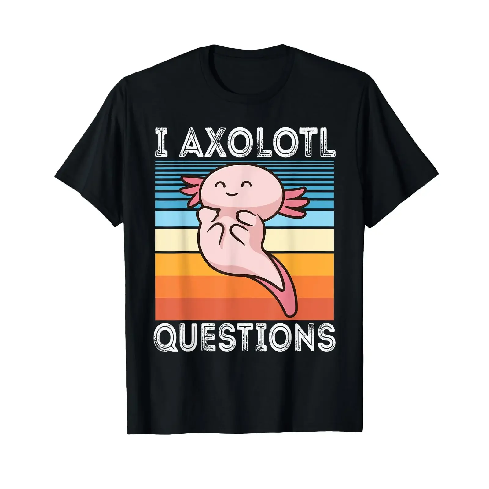 I Axolotl Questions Funny Cute Boys Girls Kids T Shirt vintage Washed Unisex Top For Everyday Wear Comfortable Breathable Soft