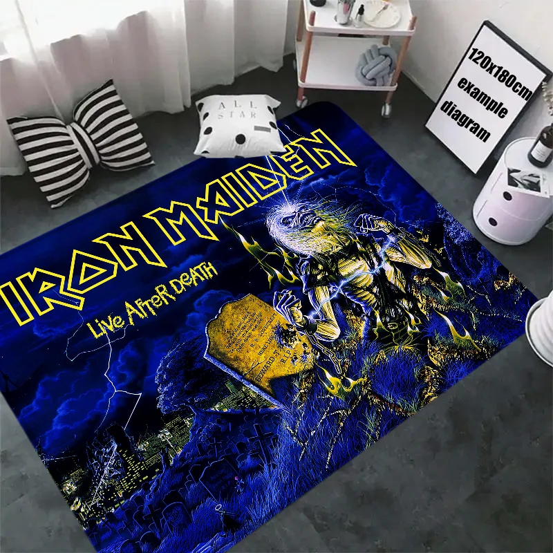 Bedside Carpets Heavy Metal Band Welcome Doormats Non-slip Halllway Carpet Kitchen Floor Mat Flannel Living Room Decor Bath Rug