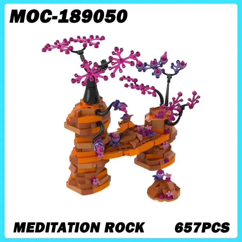 MOC-189050 Micro Architecture Series Meditation Rock Building Blocks DIY Model Small Brick Education Toys Birthday Gift 657PCS