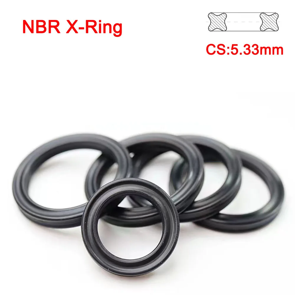 NBR X Ring Rubber Seal Gasket CS 5.33mm Thickness Quad Seal Rings Prevent Leakage AS 568 With Discount