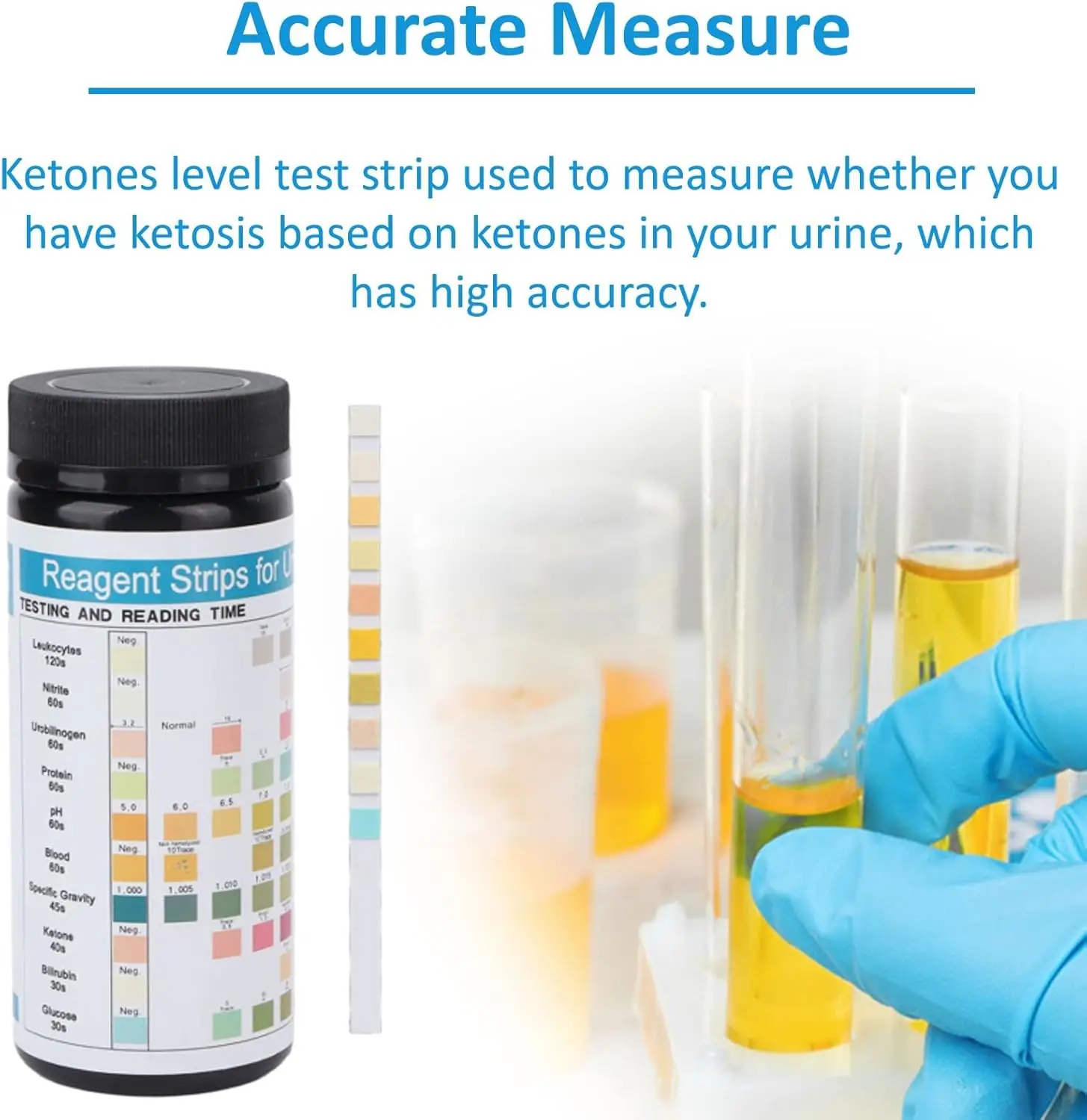 100pcs Urine Routine Test Strips Ph Testing Strips Testing Kit Medical Ketone Test Strips Protein Testing Strips Ph Test Strips