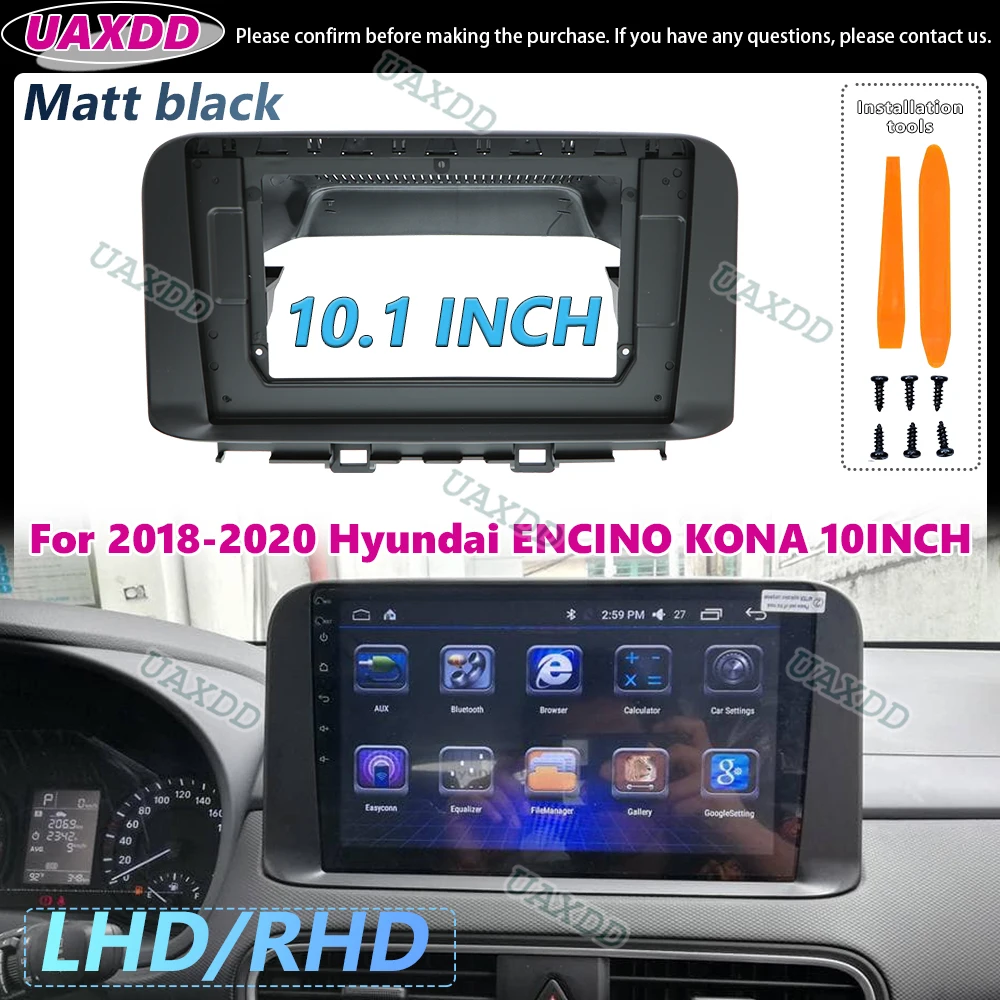 10-Zoll-Autorahmenband-Adapter Canbus Box Decoder für Hyundai Encino Kaual Kona 2018–2020 Android Radio Board Mount Panel Kit CD