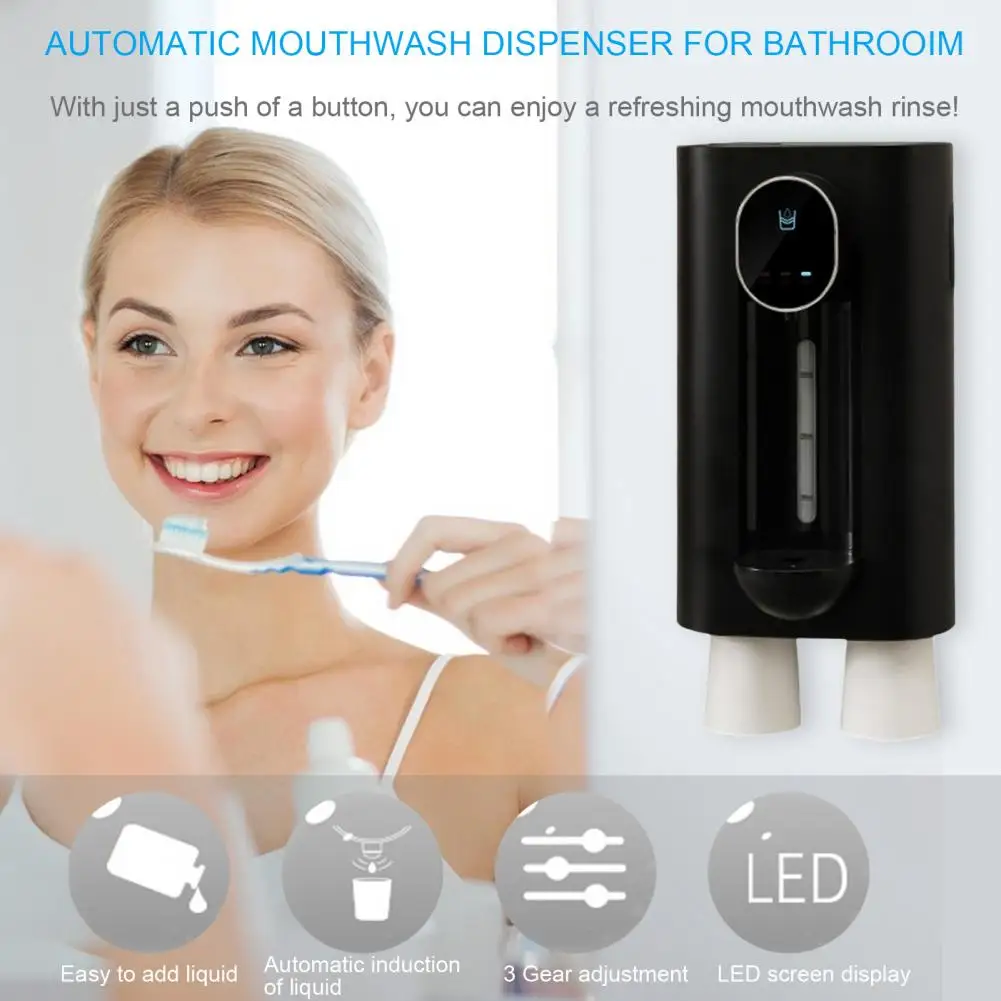 540ML Automatic Mouthwash Water Dispenser Intelligent Induction Wall Hanging Oral Care Soap Liquid Container Mouthwash Machine