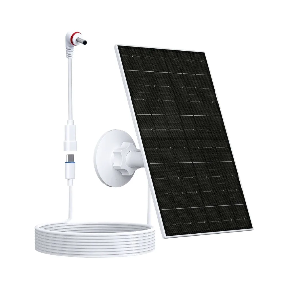 7W Monocrystalline Solar Panel For Ring Stick= Up Cam Battery, IP65 Waterproof Outdoor Charging Station With 2.2m Cable & 360°