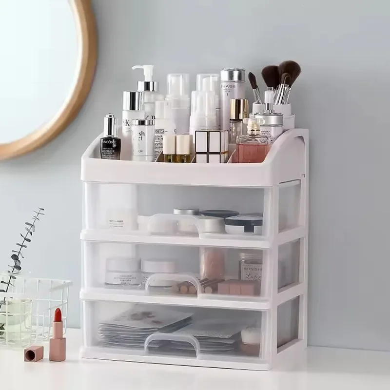 

Drawer Makeup Organizer Large Capacity Plastic Makeup Storage Box Lipstick Holder Large Capacity Office Supplies Storage Box