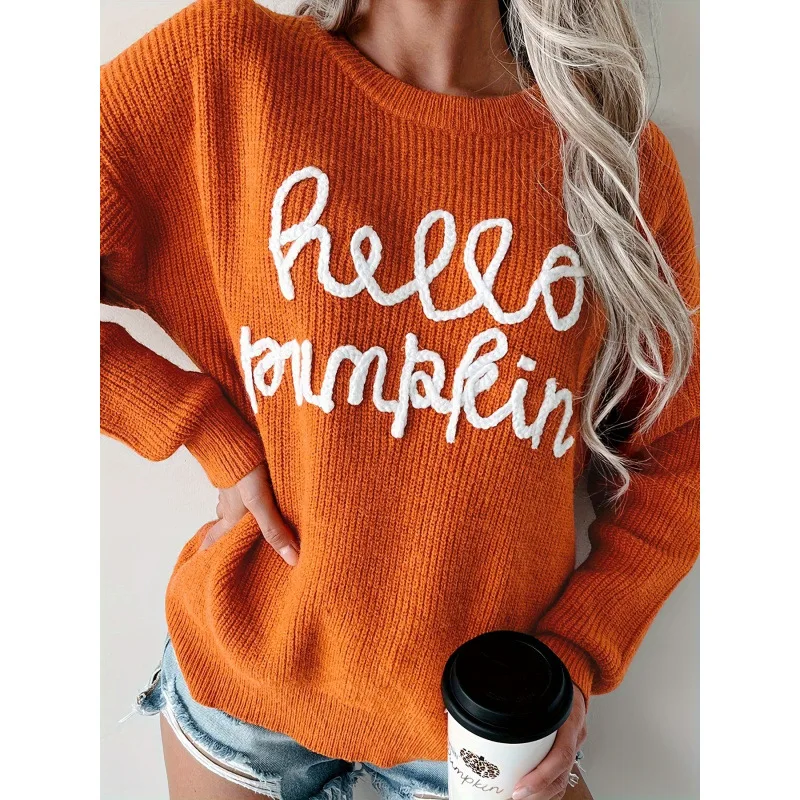 

Loose Embroidered Sweater Women's Ultra-Thin Spring Fashion Casual Comfortable Breathable Knitted Top Online Exclusive