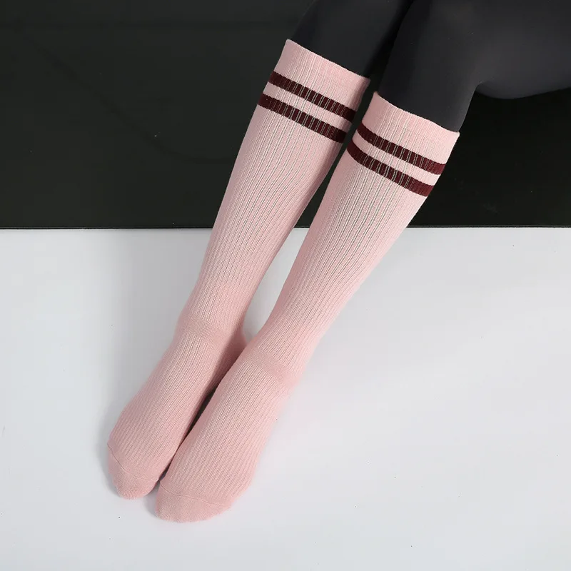 Mid-tube Women Yoga Socks Autumn Winter Anti-Slip Pilates Socks Cotton Ladies Ballet Dance Elasticity Fitness Sports Socks