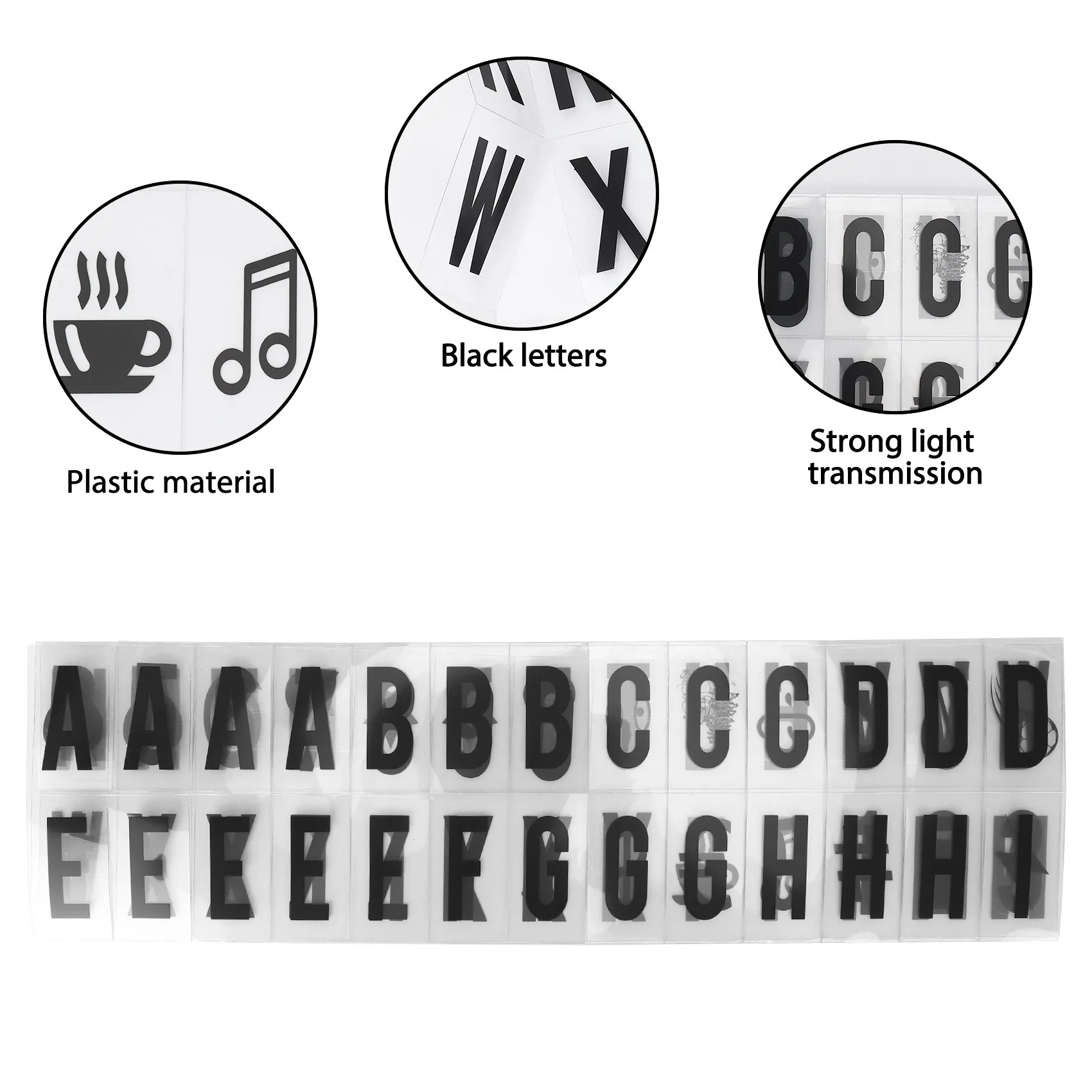 104pcs Lightbox cinematografico sostituzione lettere e numeri segni nero per A4 Light Up Letter Box Sign bacheca 65.4x35mm(LED