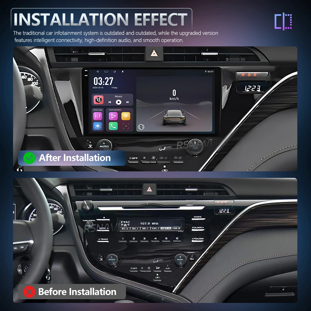 Android 16 Qualcomm For Toyota Camry 8 XV 70 2017 - 2020 Carplay Car Radio Multimedia Video Player Navigation GPS Stereo 2Din BT