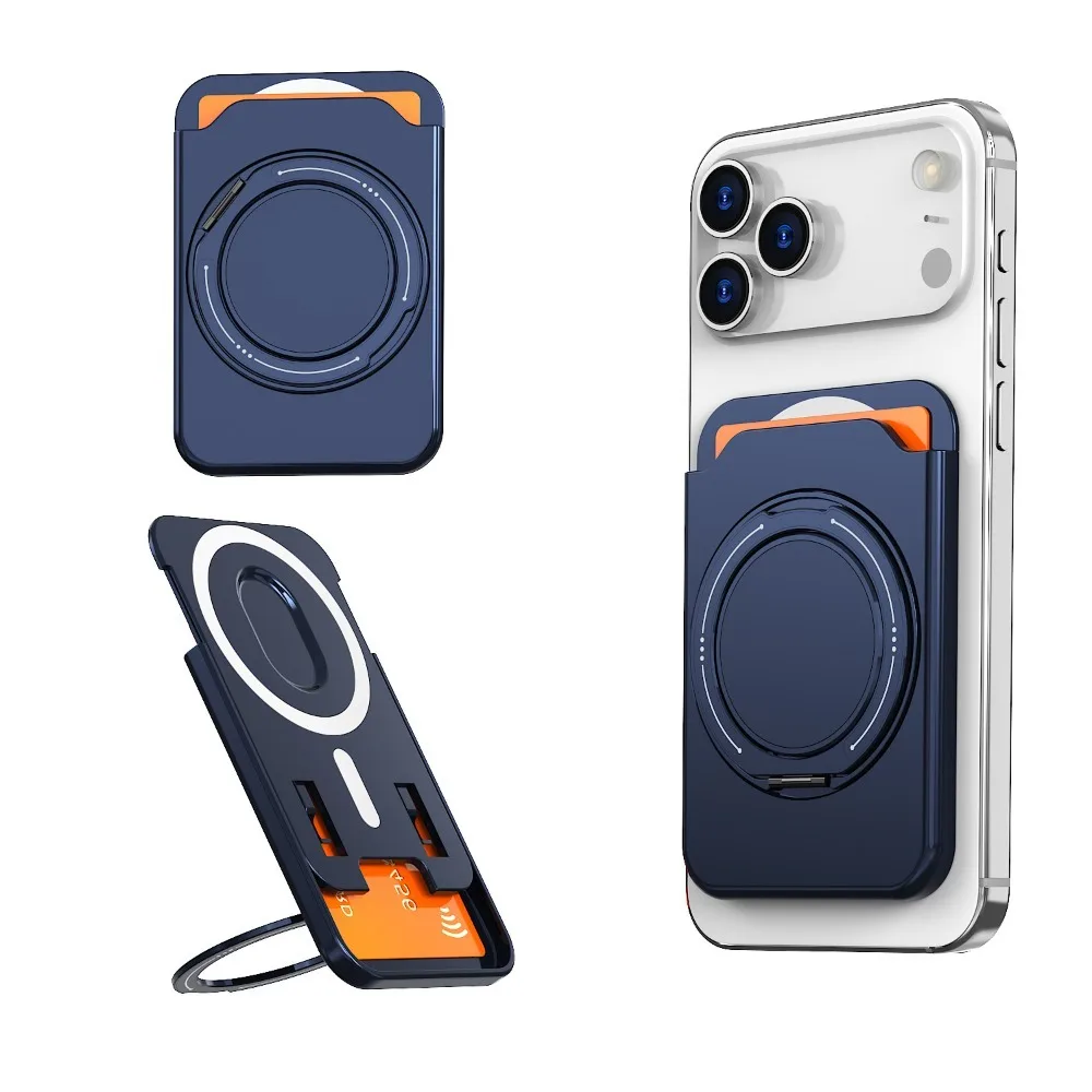 Magnetisches Kartenetui mit 360 drehbarem Ringständer für iPhone 17 Pro Max 16 15 Samsung S25 S26 Ultra Magsafe Hülle – Detail 20
