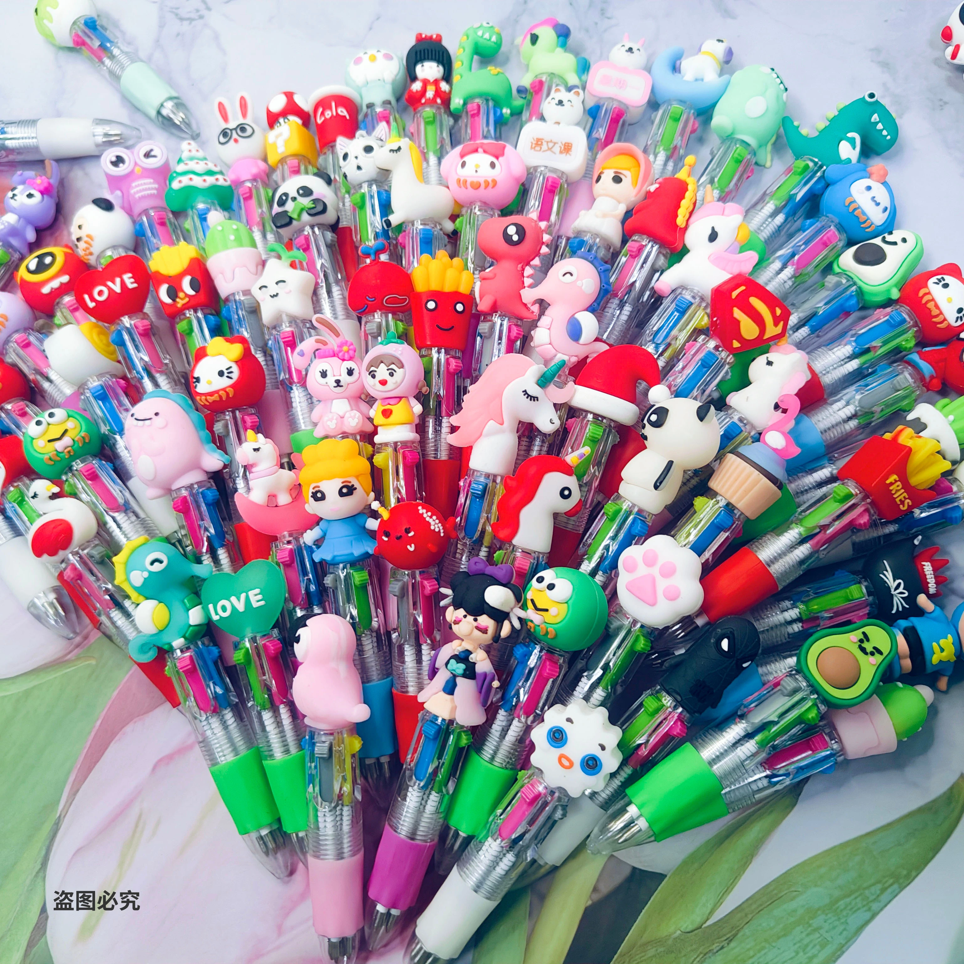 Imagem -02 - Kawaii Cartoon Animal Caneta Esferográfica Retrátil Caneta Esferográfica Multicolor Escrita Papelaria Escolar Bonito Mini Cores 30 Pcs por Lote