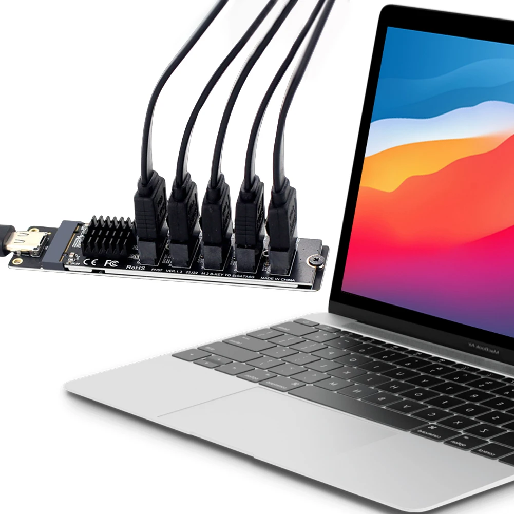 

Тип C к 5-портовому адаптеру SATA 3.0 6 Гбит/с Plug and Play Карта расширения USB C к SATA 3.0 Адаптер USB C к SATA 3.0 для ПК