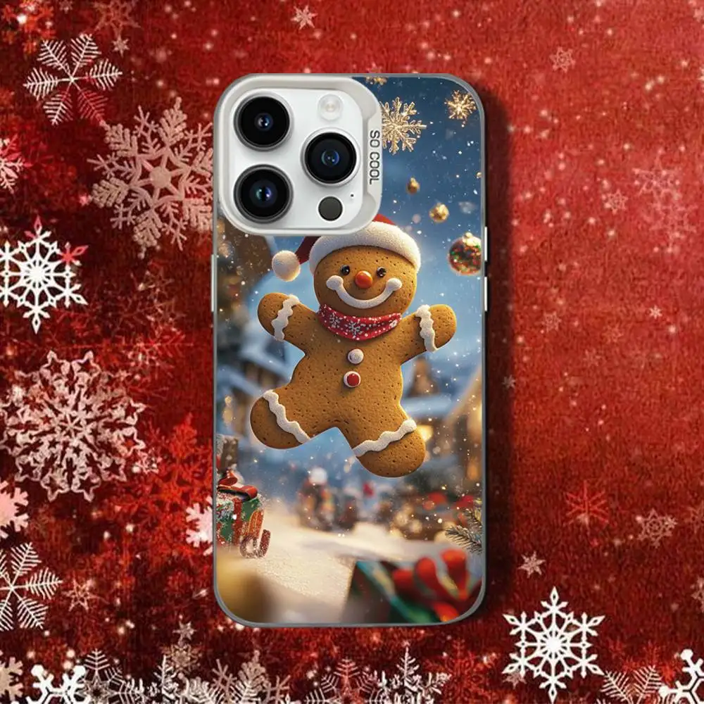 Etui na telefon Art Christmas G-gingerbread do iPhone 15, 16, 17, 11, 13, 12, 14, Pro, SE4, Max, Plus, Air, Mini, odporne na upadki, białe, twarde, z bumperem.
