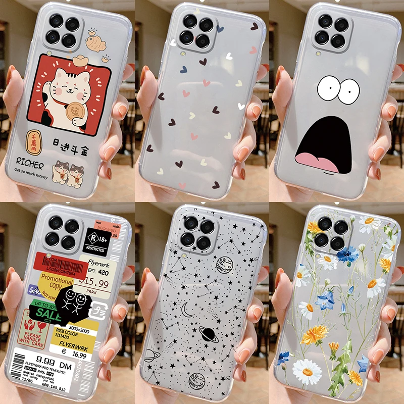 For Samsung Galaxy M33 5G Case Cute Cat Cartoon Protective Soft Silicone Phone Cases For Samsung M 33 GalaxyM33 Bumper Clear Bag