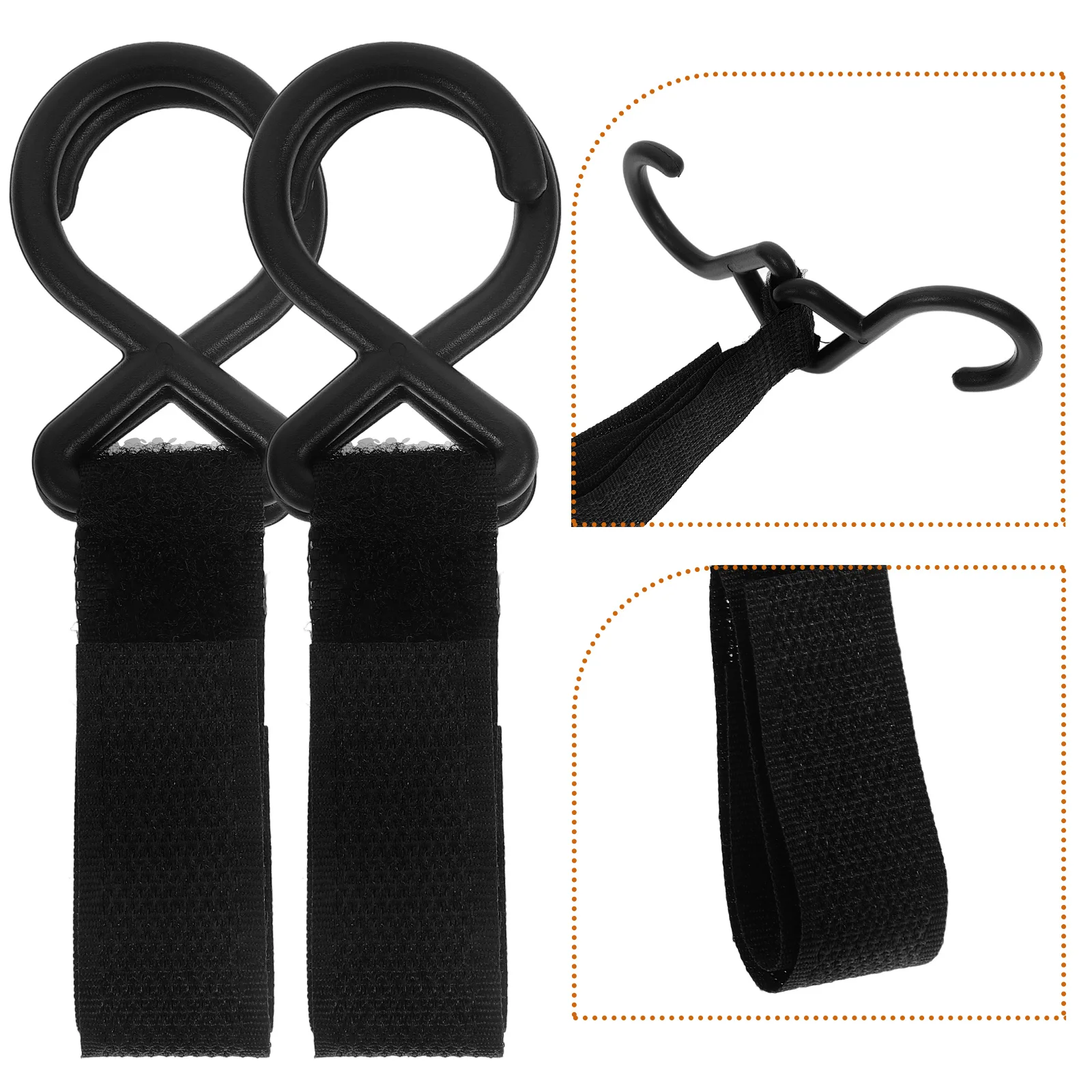 

6pcs Stroller Hooks for Bags Shopping Universal Baby Carriage Accessories Black Luggage Hooks Storage Solutions