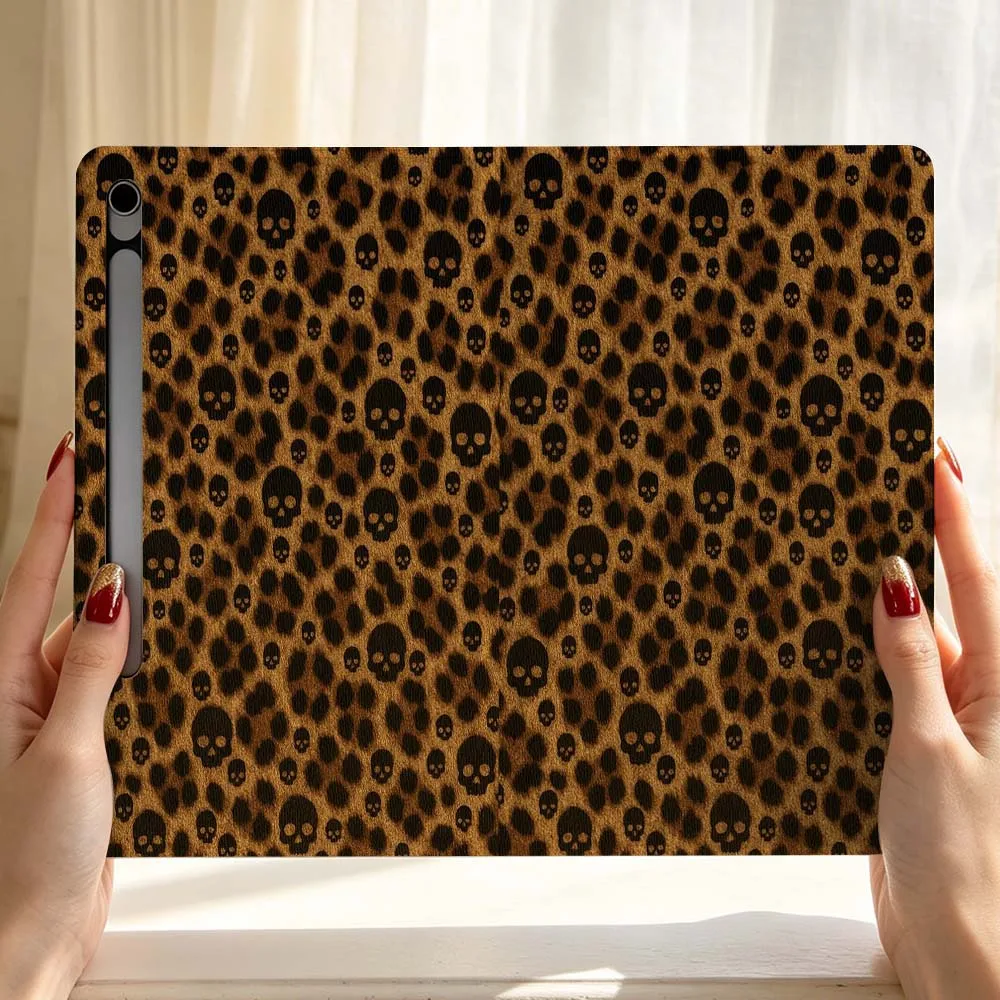 Dark Leopard Print For Samsung Galaxy Tab S11 S10 S9 S8 S7 S6 A9 A8 A11 Lite FE Plus Pen Tray Tablet Case Soft