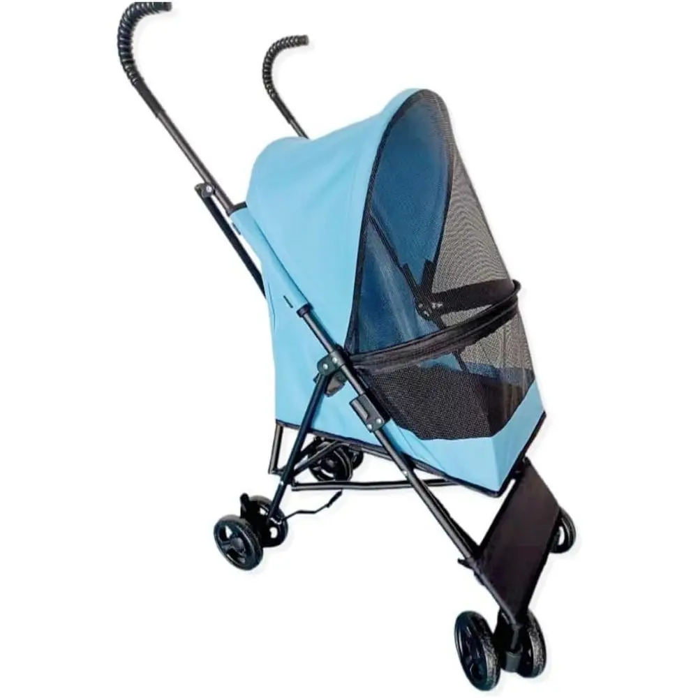 

Съемная и складная легкая коляска для домашних животных для средних собак и кошек синего цвета