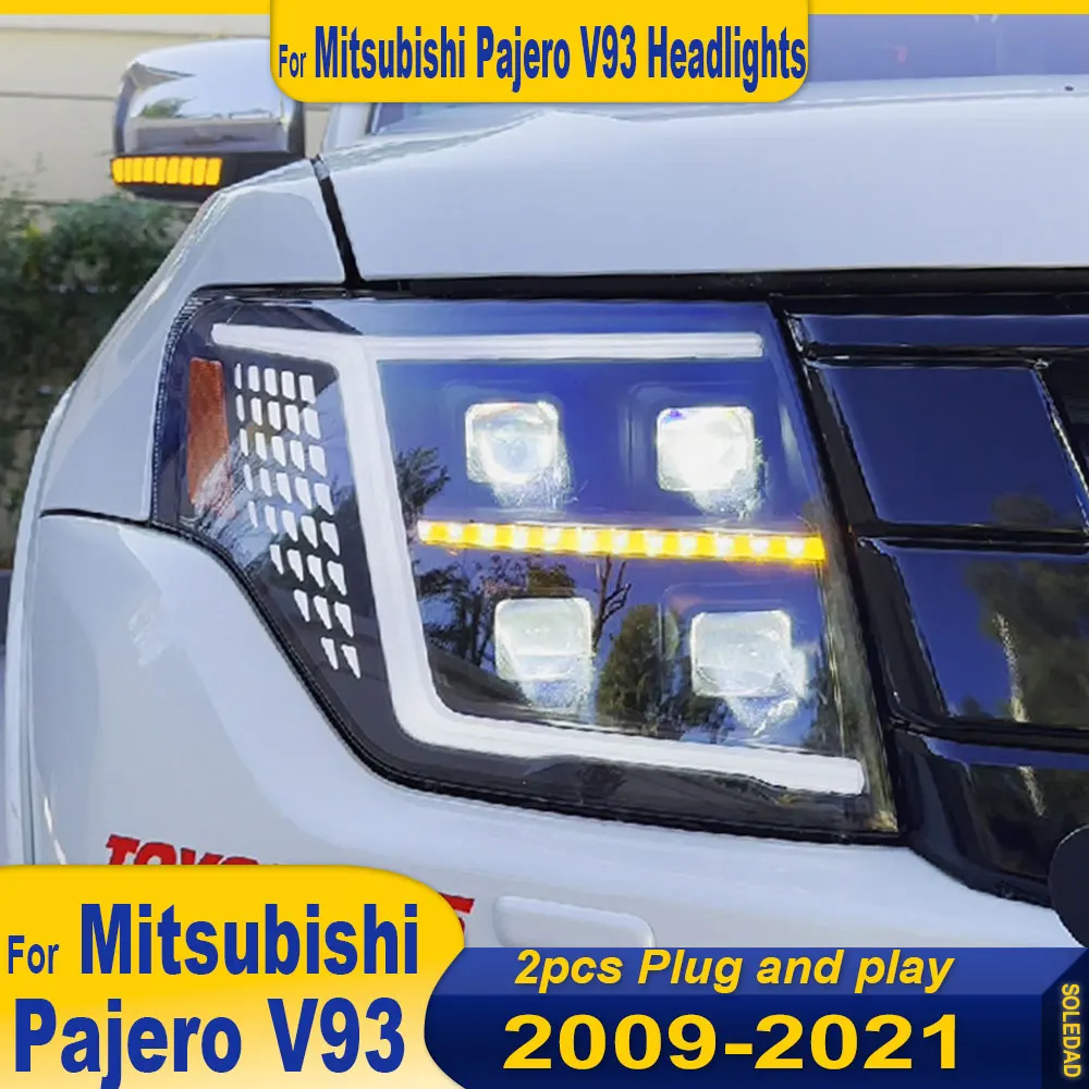 A pair Car Lights for Pajero V93 V97 Montero 2009-2021 V95 V87LED Auto Headlight Assembly Upgrade Defender Design Signal Lamp