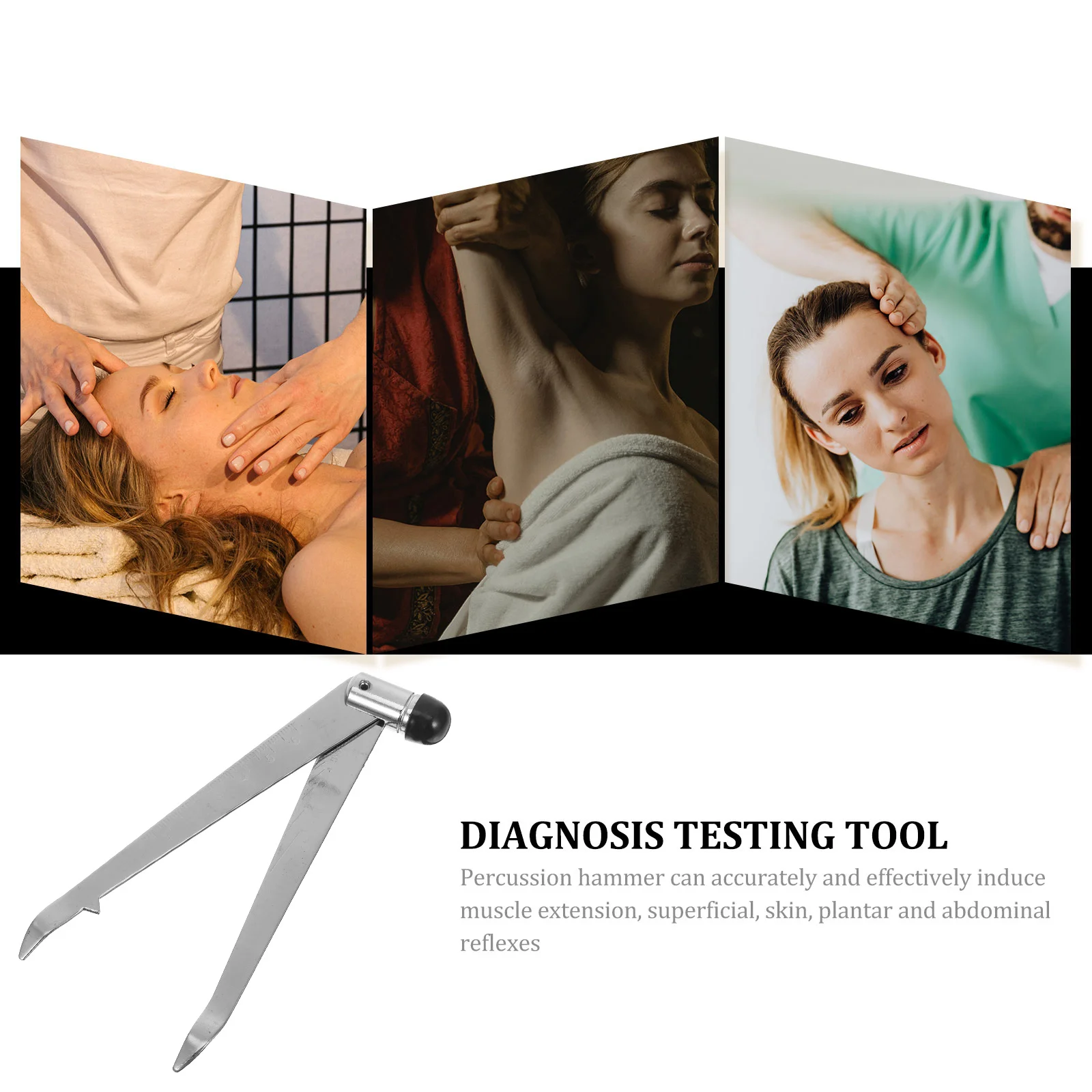 

Reflex Hammer Stainless Steel Neurological Testing Instrument with Scale Portable Hospital Medical Tool Reflex Hammer