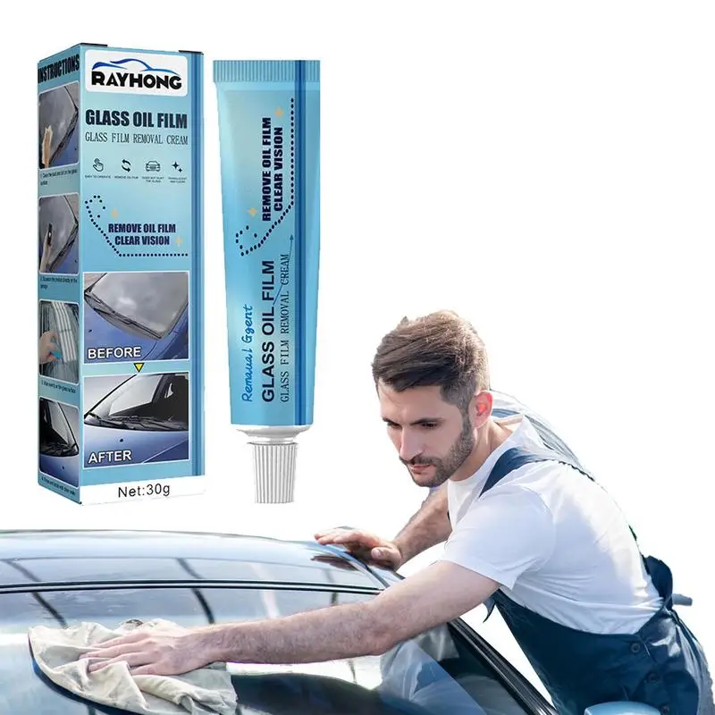 

Car Windshield Oil Film Remover Automotive Glass Stripper Water Spot Cleaning Glass Oil Film Removal Agent Water Spots Cleaning