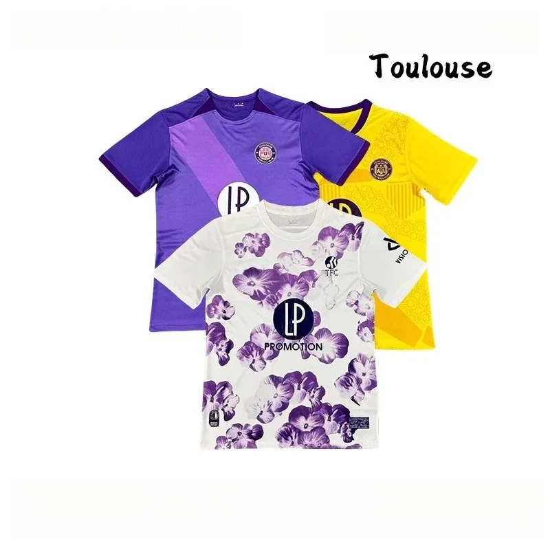 24-25 Toulouse-Trikot, Heim- und Auswärtstrikot, Fans Edition, Premium-Outdoor-Sport-Trainings-Fußballtrikot