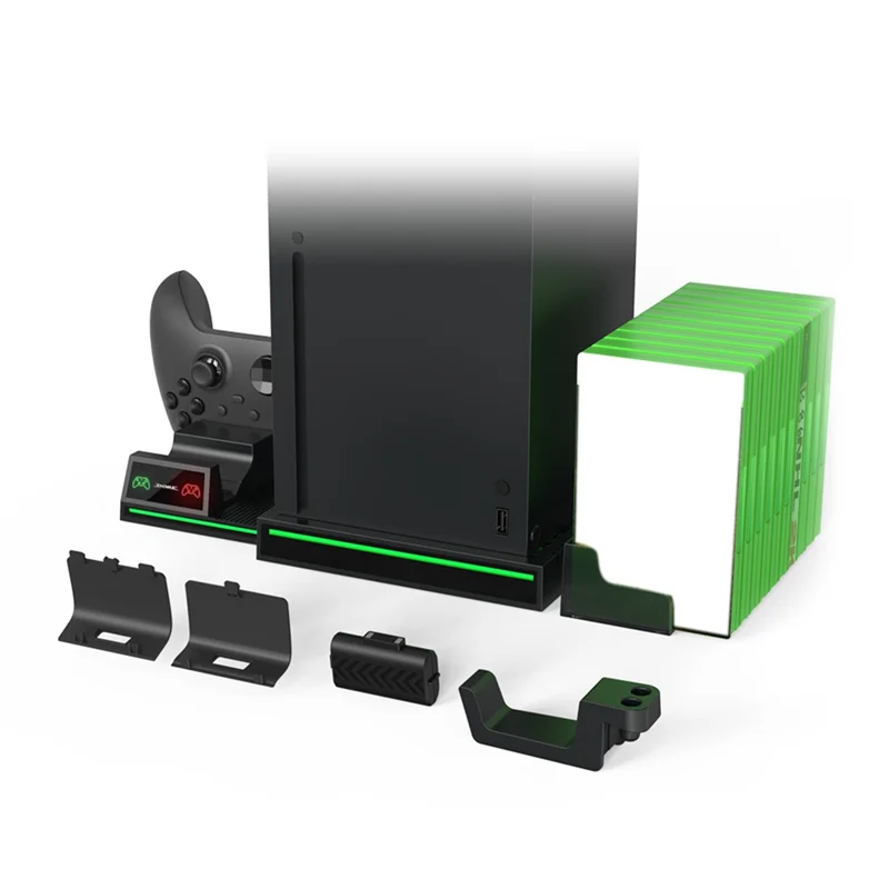 

For FOMIS ELECTRONICS Game Host Cooling Base for Xbox Series X Vertical Stand Gamepad Charging Dock for XSX Accessories-ABRJ