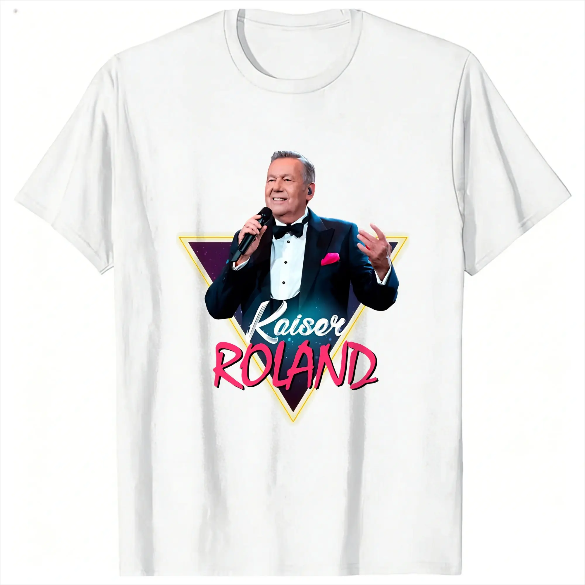 roland kaiser eurovisions 2026 T Shirts for Men Cotton Novelty T-Shirt Crewneck  Tees Short Sleeve Clothes Gift Idea