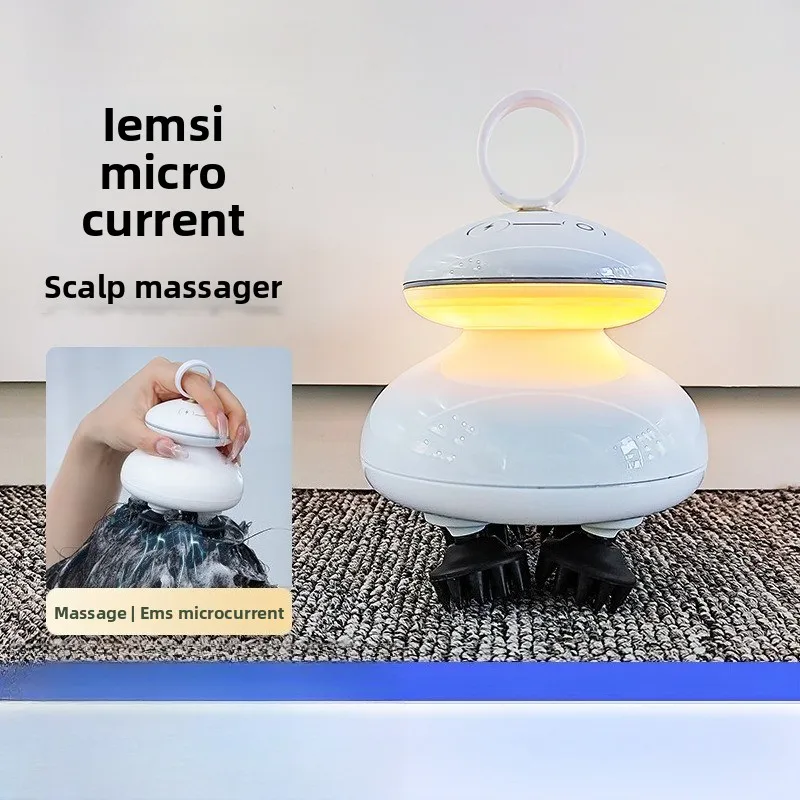 

Массажер для головы EMS, силиконовый шампунь для декомпрессии с когтями, бытовой электрический светодиодный красный свет, мини-массажер для кожи головы