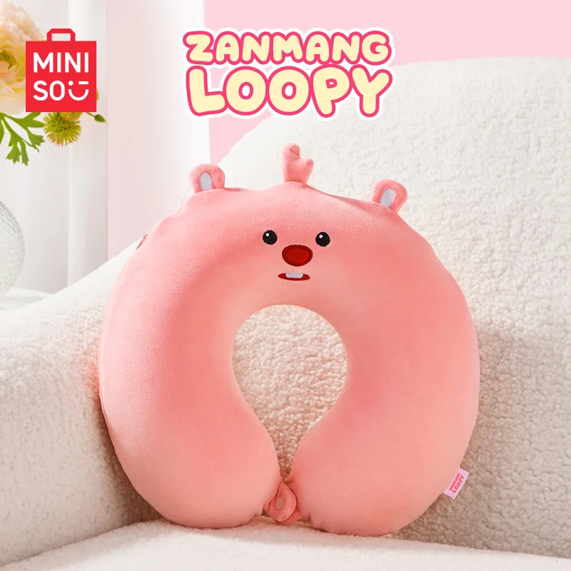 MINISO LOOPY Series U-shaped Pillow Sleep Memory  Core Neck Guard Rest Flight  Kawaii Nap Birthday Gift Anime