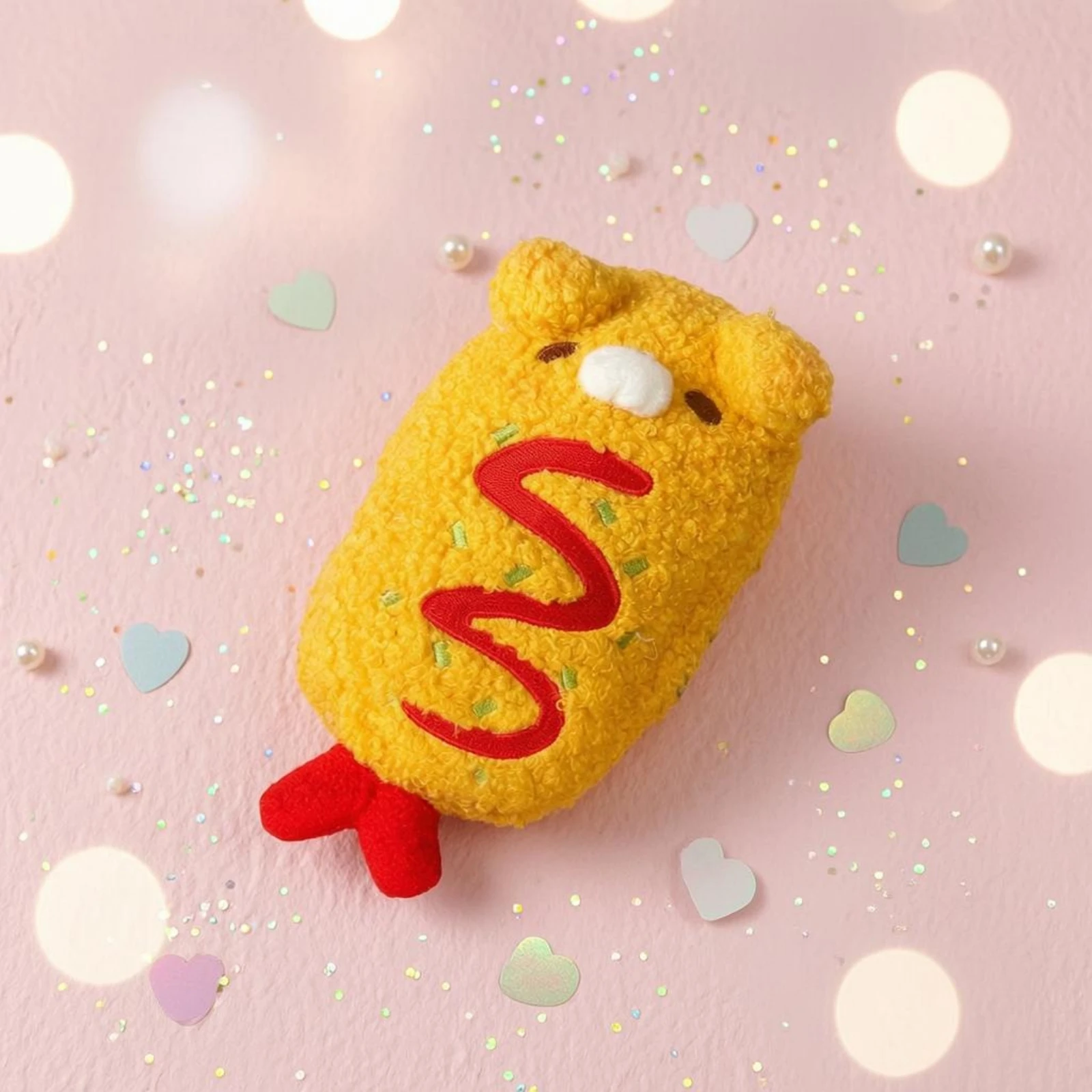 Fuzzy Creature Writing Instrument Case Zigzag Embroidery Creature Face Writing Instrument Case Stationery Bag Embroidered School