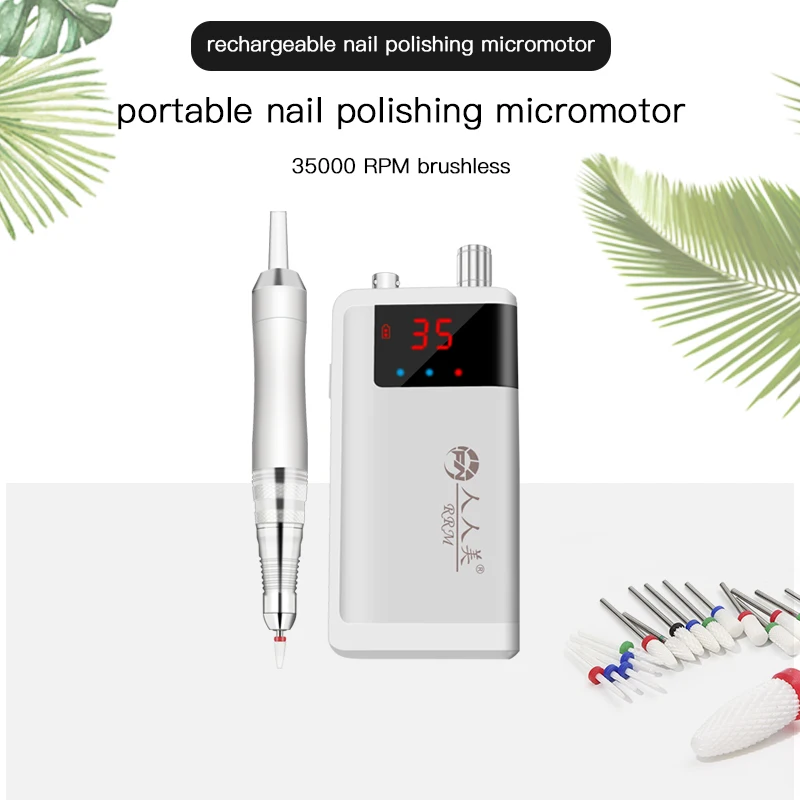 Elektrische nagelboor 35000 RPM manicure Professioneel pedicuregereedschap Draagbaar opladen 36 W