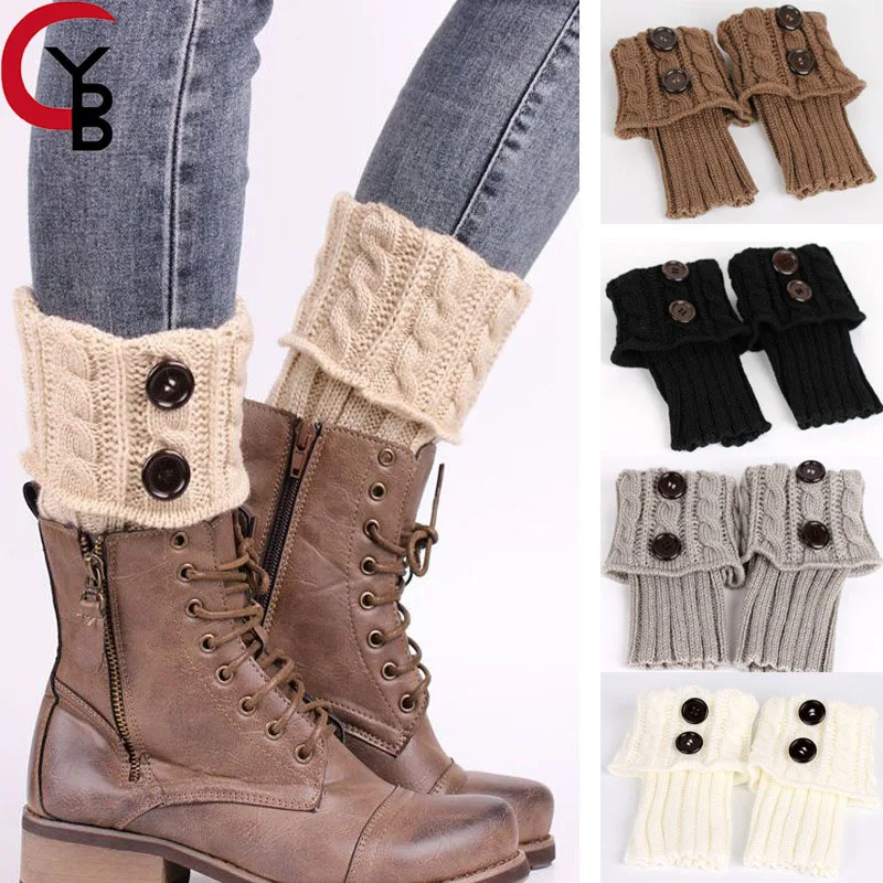 

Womens Short Boots Socks Crochet Knitted Boot Cuffs Leg Warmers Socks