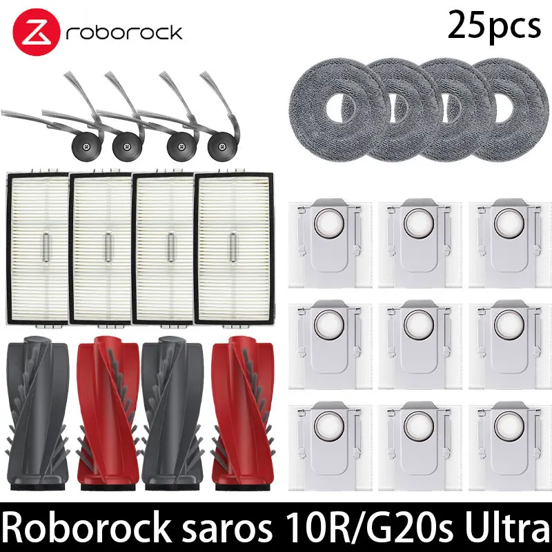 Roborock Saros 10R/G20S Ultra Accessoires Borstel Hepa Filter Mop Doek Stofzak Reserveonderdelen