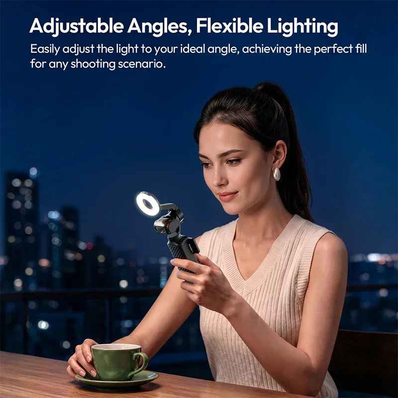 Original Ulanzi LM004 Mini Magnetic Ring Fill Light 3 Levels Adjustable Brightness Video Lamp For DJI Pocket 4 Vlog Live Stream view 5