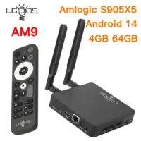 UGOOS AM9 Smart Tv Box Amlogic S905X5 Cortex-A510 Android 14.0 LPDDR4X 4GB 64GB WIFI6 BT5.2 Lan décodeur 8K lecteur multimédia